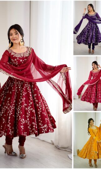 SRK 5299 YELLOW ANARKALI GOWN SURAT ONLINE SHOPPINGSRK 5299 YELLOW ANARKALI GOWN SURAT ONLINE SHOPPING