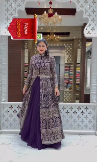 ST 45 CYBER GRAPE LEHNEGA WITH KOTI FOR WOMENST 45 CYBER GRAPE LEHNEGA WITH KOTI FOR WOMEN
