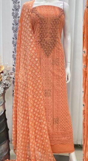 JS 21 ORANGE GEORGETTE SALWAR SUITS ONLINEJS 21 ORANGE GEORGETTE SALWAR SUITS ONLINE