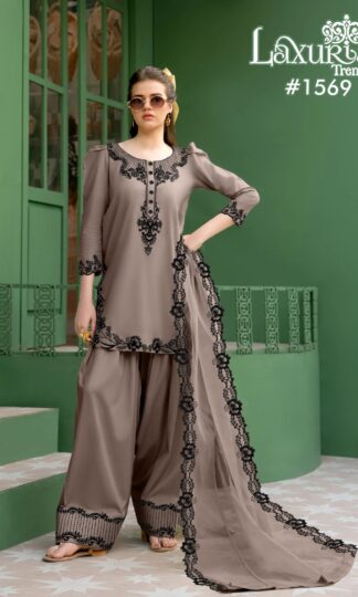 LAXURIA TRENDZ 1569 COCOC BROWN PAKISTANI KURTIS WHOLESALELAXURIA TRENDZ 1569 COCOC BROWN PAKISTANI KURTIS WHOLESALE