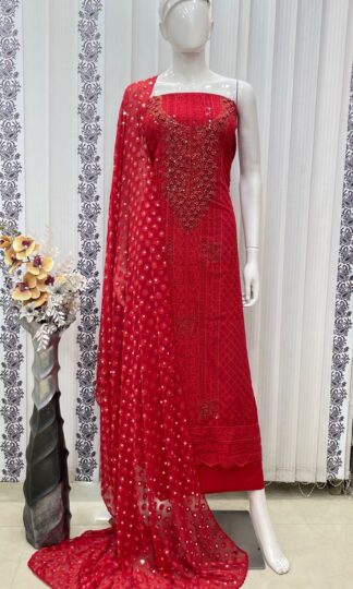 JS 21 RED GEORGETTE SALWAR SUITS ONLINEJS 21 RED GEORGETTE SALWAR SUITS ONLINE