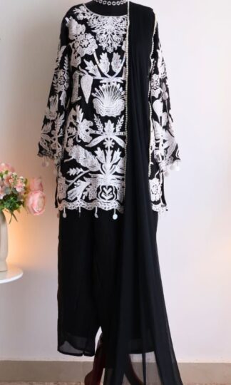 AGHAJAAN 1025 B BLACK PAKISTANI KURTI AT BEST PRICEAGHAJAAN 1025 B BLACK PAKISTANI KURTI AT BEST PRICE