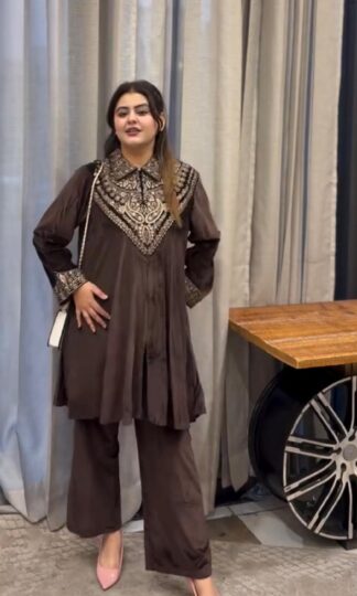 BE 413 COFFIE VELVET DESIGNER KURTA PLAZZO ONLINEBE 413 COFFIE VELVET DESIGNER KURTA PLAZZO ONLINE