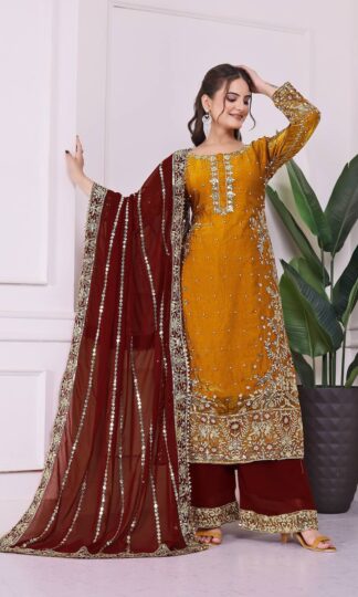 DHK 1328 MANTICORE YELLOW TOP PLAZZO & DUPATTA ONLINEDHK 1328 MANTICORE YELLOW TOP PLAZZO & DUPATTA ONLINE