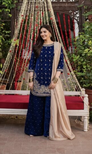 KARMA FASHION KF 1707 BLUE PAKISTANI SUITS FOR WINTER 2025KARMA FASHION KF 1707 BLUE PAKISTANI SUITS FOR WINTER 2025