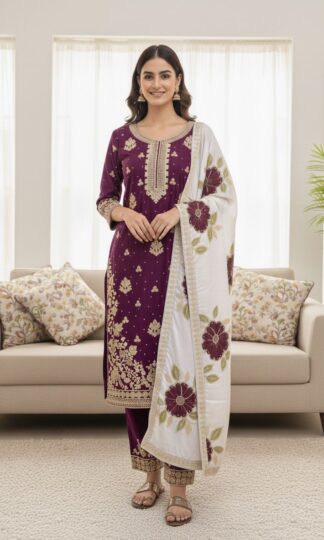 SRK 5314 PURPLE SILK NEW SALWAR SUITS FOR WOMENSRK 5314 PURPLE SILK NEW SALWAR SUITS FOR WOMEN
