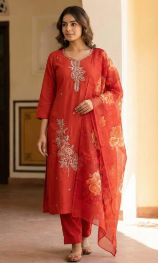 THE LIBAS COLLECTION ORANGE MASLIN PAKISTANI KURTI FOR WOMENTHE LIBAS COLLECTION ORANGE MASLIN PAKISTANI KURTI FOR WOMEN