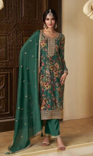DHK 1353 GREEN TOP PENT SET WITH DUPATTA WHOLESALEDHK 1353 GREEN TOP PLAZZO SET WITH DUPATTA WHOLESALE