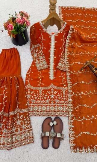 SSR 533 ORANGE TOP BOTTOM & DUPATTA SET SINGLE PIECESSR 533 ORANGE TOP BOTTOM & DUPATTA SET SINGLE PIECE