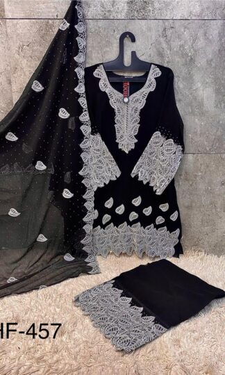 HOOR TEX HF 457 BLACK READYMADE PAKISTANI SUITS WITH PRICEHOOR TEX HF 457 BLACK READYMADE PAKISTANI SUITS WITH PRICE