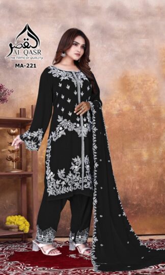 AL QASR MA 247 BLACK PAKISTANI KURTI ONLINEAL QASR MA 247 BLACK PAKISTANI KURTI ONLINE