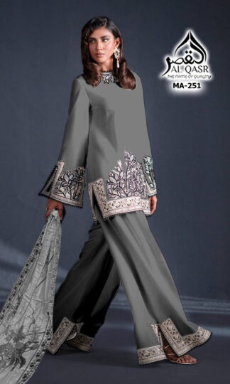 AL QASR MA 251 GREY PAKISTANI KURTI ONLINE SHOPPINGAL QASR MA 251 GREY PAKISTANI KURTI ONLINE SHOPPING