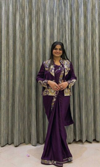 BE 433 DESIGNER WEAR LAHENGA SAREE WITH LONG BLOUSEBE 433 DESIGNER WEAR LAHENGA SAREE WITH LONG BLOUSE