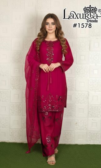 LAXURIA 1578 RED READYMADE PAKISTANI KURTI FOR WOMENLAXURIA 1578 RED READYMADE PAKISTANI KURTI FOR WOMEN