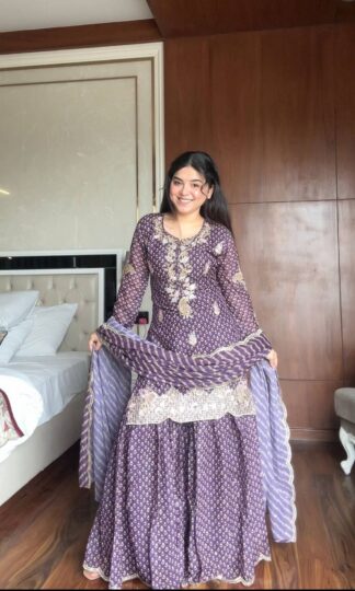 LOOMEERA LM 07 PURPLE SINGLE PIECE SHARARA DESIGN 2026LOOMEERA LM 07 PURPLE SINGLE PIECE SHARARA DESIGN 2026