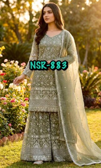 NSR 883 PAKISTANI SHARARA SUITS WHOLESALERNSR 833 PAKISTANI SHARARA SUITS WHOLESALER