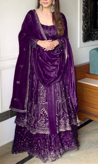VLM 297 WINE DESIGNER GOWN WITH LEHENGA FOR WOMENVLM 297 WINE DESIGNER GOWN WITH LEHENGA FOR WOMEN