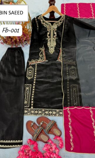 BIN SAEED FB 001 BLACK PAKISTANI KURTI SUPERHIT DESIGNBIN SAEED FB 001 BLACK PAKISTANI KURTI SUPERHIT DESIGN