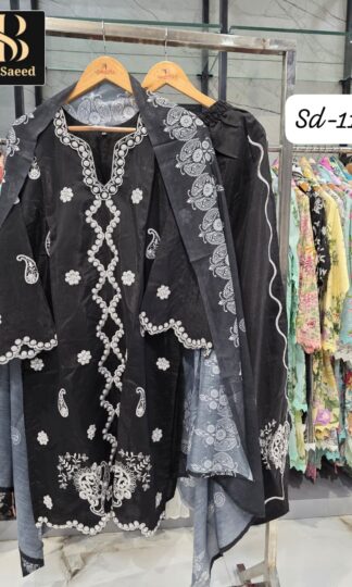 BIN SAEED SD 111 BLACK PAKISTANI KURTI FOR LADIESBIN SAEED SD 111 BLACK PAKISTANI KURTI FOR LADIES