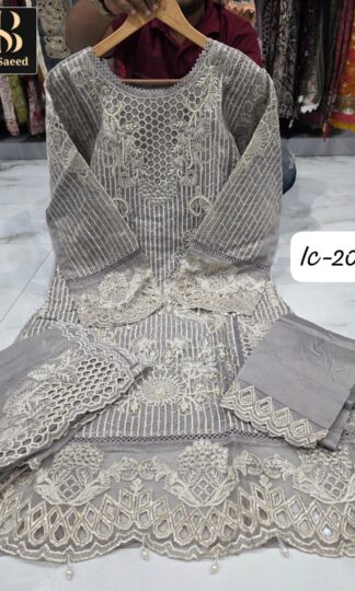 BIN SAEED IC 204 GREY PAKISTANI KURTI ONLINE WHOLESALERBIN SAEED IC 204 GREY PAKISTANI KURTI ONLINE WHOLESALER