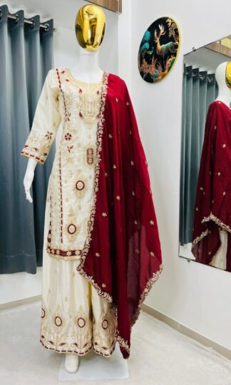 ASTHA COLLECTION AC 7040 MAROON EID SPECIA PLAZZO SET WITH PRICEASTHA COLLECTION AC 7040 MAROON EID SPECIA PLAZZO SET WITH PRICE