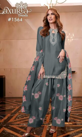 LAXURIA 1564 DARK ASH GREY FARSHI PAKISTANI KURTI ONLINELAXURIA 1564 DARK ASH GREY FARSHI PAKISTANI KURTI ONLINE