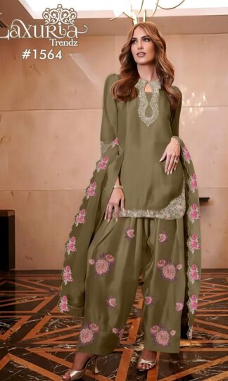 LAXURIA 1564 MAHENDI FARSHI PAKISTANI KURTI AT BEST PRICELAXURIA 1564 MAHENDI FARSHI PAKISTANI KURTI AT BEST PRICE