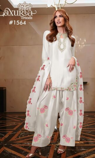 LAXURIA 1564 WHITE FARSHI PAKISTANI READYMADE KURTI DESIGNLAXURIA 1564 WHITE FARSHI PAKISTANI READYMADE KURTI DESIGN