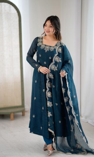 ZF 5011 PEACOCK BLUE DESIGNER ANARKALI GOWN ONLINEZF 5011 PEACOCK BLUE DESIGNER ANARKALI GOWN ONLINE