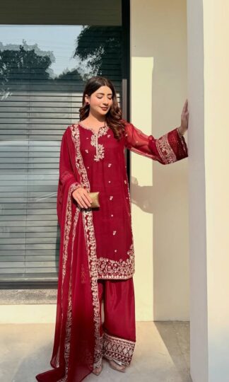 KF 1698 RED INDIAN TRADITIONAL WEAR FOR WOMENKF 1698 RED INDIAN TRADITIONAL WEAR FOR WOMEN