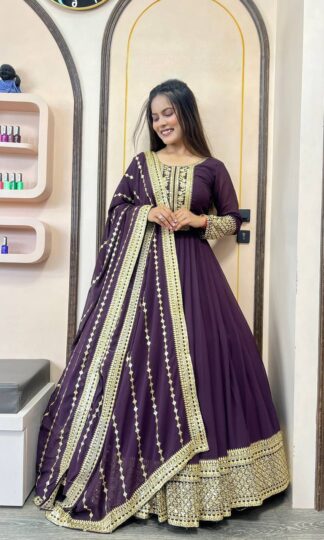 JL 1017 PURPLE GOWN BOTTOM AND DUPATTA AT BEST PRICEJL 1017 PURPLE GOWN BOTTOM AND DUPATTA AT BEST PRICE