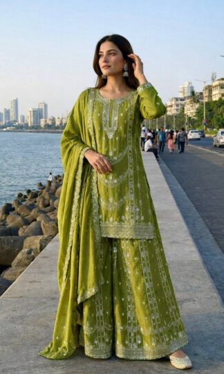 HK 1736 STYLISH PAKISTANI TOP WITH PLAZZO & DUPATTAHK 1736 STYLISH PAKISTANI TOP WITH PLAZZO & DUPATTA