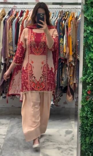 JF 034 FLOOR LENGTH KURTA WITH FARSI PENT AND DUPATTAJF 034 FLOOR LENGTH KURTA WITH FARSI PENT AND DUPATTA