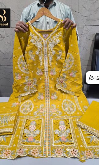 BIN SAEED IC-237 YELLOW PREMIUM ORIGINAL PAKISTANI KURTI COLLECTIONBIN SAEED IC-237 YELLOW PREMIUM ORIGINAL PAKISTANI KURTI COLLECTION