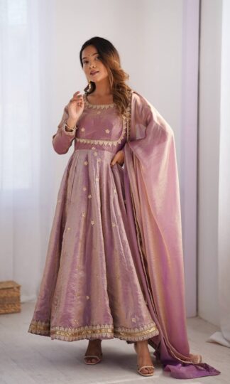 SP CREATION SP 06 PURPLE PARTY WEAR GOWN BOTTOM & DUPATTA SETSP CREATION SP 06 PURPLE PARTY WEAR GOWN BOTTOM & DUPATTA SET