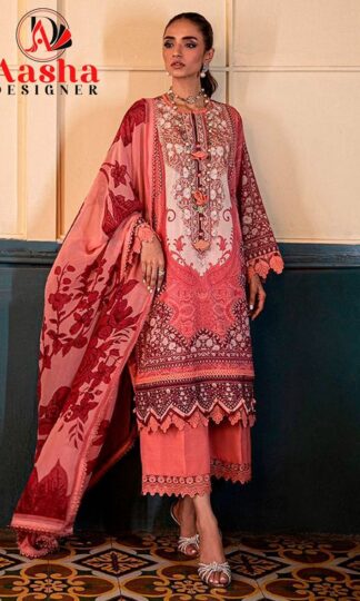 AASHA DESIGNER 1034 PAKISTANI LAWN SUITS WHOLESALE PRICEAASHA DESIGNER 1034 PAKISTANI COTTON SALWAR SUITS