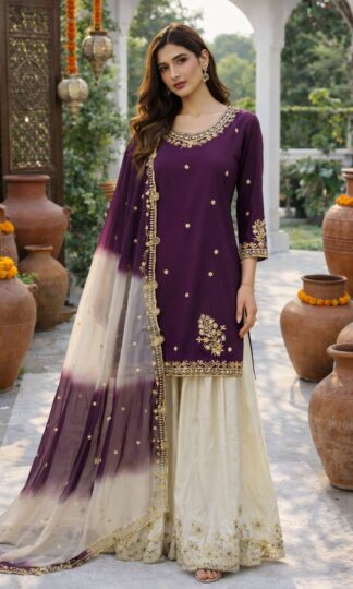 JL 1041 PAKISTANI STYLE TOP PLAZZO DUPATTA SET WHOLESALEJL 1041 PAKISTANI STYLE TOP PLAZZO DUPATTA SET WHOLESALE