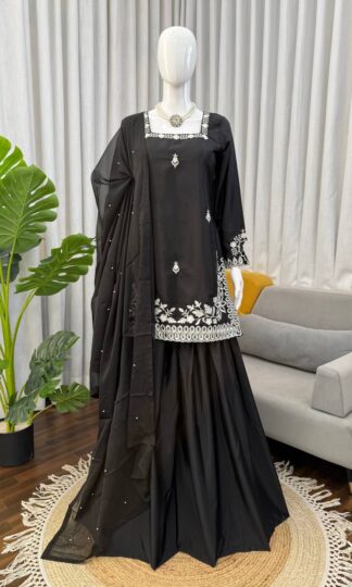 KD 1578 BLACK PAKISTANI SUITS PLAZZO SET ONLINE SHOPPINGKD 1578 BLACK PAKISTANI SUITS PLAZZO SET ONLINE SHOPPING