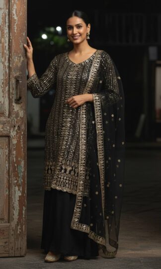 LC 1448 BLACK KURTI PLAZZO SET WHOLESALE PRICELC 1448 BLACK KURTI PLAZZO SET WHOLESALE PRICE
