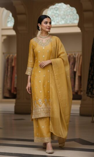 LC 1456 YELLOW PAKISTANI KURTI PALZZO SUIT WITH DUPATTA SETLC 1456 YELLOW PAKISTANI KURTI PALZZO SUIT WITH DUPATTA SET