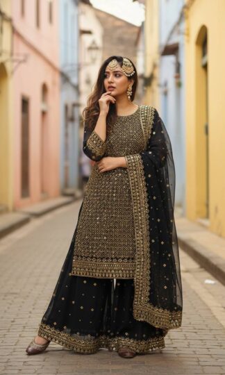 LC 1461 BLACK PAKISTANI SUITS FOR EID COLLECTIONLC 1461 BLACK PAKISTANI SUITS FOR EID COLLECTION
