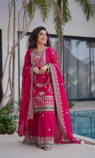 ZB 5065 DESIGNER TOP PALZZO DUPATTA SET FOR FESTIVALZB 5065 DESIGNER TOP PALZZO DUPATTA SET FOR FESTIVAL