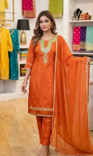 LG 2078 ORANGE MIRROR WORK KURTIS WHOLESALER IN SURATLG 2078 ORANGE MIRROR WORK KURTIS WHOLESALER IN SURAT