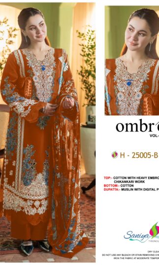 SANIYA TRENDZ H 25005 B OMBRE VOL 25 CHIKANKARI PAKISTANI SUITS WHOLESALESANIYA TRENDZ H 25005 B OMBRE VOL 25 CHIKANKARI PAKISTANI SUITS WHOLESALE