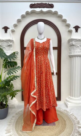 KD 1610 DESIGNER PAKISTANI GOWN WITH PLAZZO SET WHOLESALEKD 1610 DESIGNER PAKISTANI GOWN WITH PLAZZO SET WHOLESALE