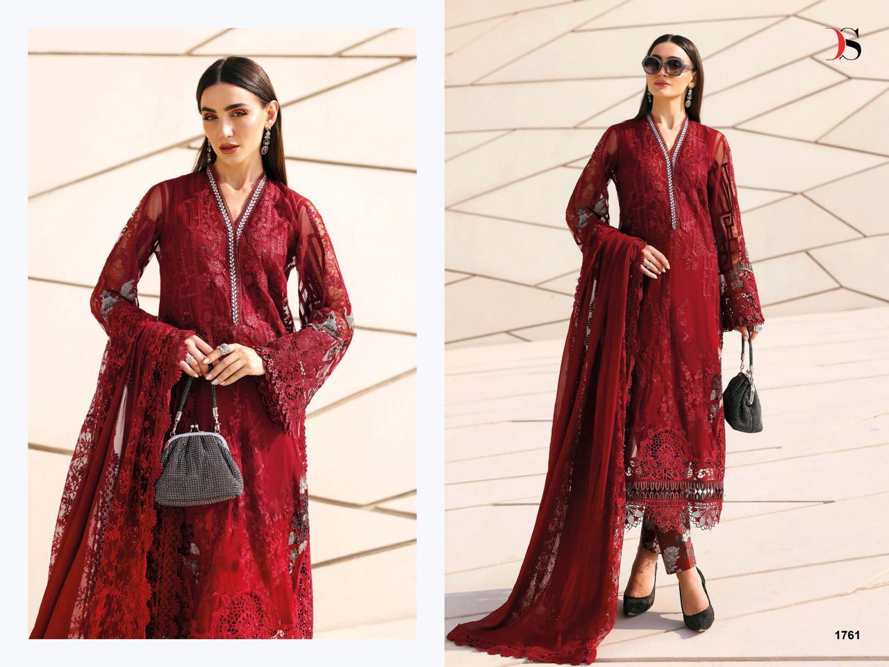 DEEPSY 1761 MARIA B PREMIUM EMBROIDERED 3 NX PAKISTANI COTTON SUITS