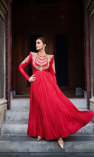 VF 224 RED DESIGNER ANARKALI GOWN ONLINE WHOLESALEVF 224 RED DESIGNER ANARKALI GOWN ONLINE WHOLESALE