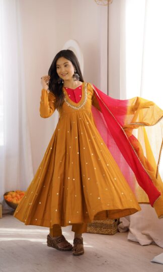 ZF 5023 PAKISTANI ANARKALI GOWN WITH MIRROR WORK WHOLESALEZF 5023 PAKISTANI ANARKALI GOWN WITH MIRROR WORK WHOLESALE