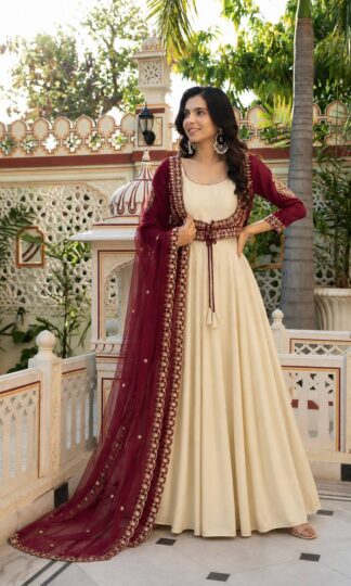 JL 1066 DESIGNER GOWN WITH KOTI AND DUPATTA ONLINEJL 1066 DESIGNER GOWN WITH KOTI AND DUPATTA ONLINE