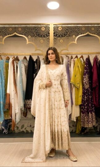PD 1097 DESIGNER WHITE ANARKALI GOWN ONLINE WHOLESALEPD 1097 DESIGNER WHITE ANARKALI GOWN ONLINE WHOLESALE